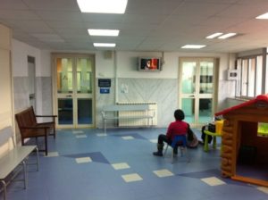 La sala d’attesa dell’Ospedale Pausilipon prima della ristrutturazione, Napoli2014